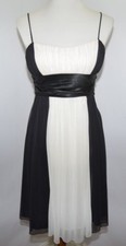 VTG City Triangles Black White Chiffon Look Bustier Prom Dress USA Made Womens S