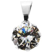 Frauen SolitäR AnhäNger Mit WeißEm Zirkonia Aus Echt Gold 585 WeißGold 14Kt Neu