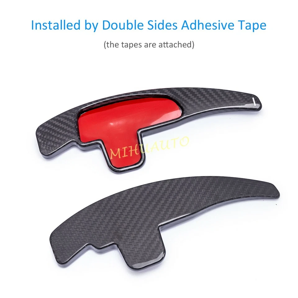 Extensión de palanca de cambios de volante de fibra de carbono negra para Mercedes-Benz AMG Foto 4 de 4