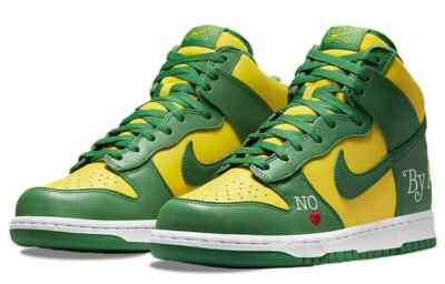 Nike Dunk High SB x Supreme By Any Means ''Brazil'' QS DN3741-700 Men Size 8 New