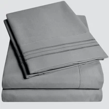 Sweet Home Collection  King Size 1500 TC Deep Pocket 6 PC Sheet in Dark Gray NEW