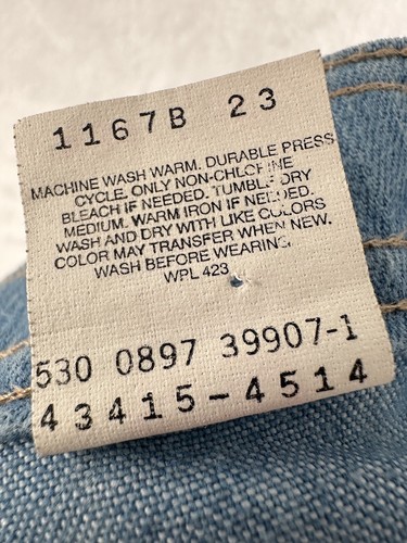 Vintage 90's Levi's Jeans 34x30 Blue Denim 415-4514 Gold Tab Made in USA - Picture 23 of 24