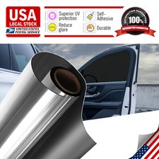 20 X6.6ft Uncut Roll Window Mirror Black Chrome Tint Film Car Home Office Glass