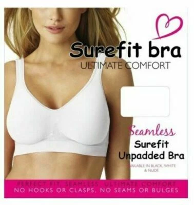 Ladies Women's Seamless Comfort Bra Pull On Stretch , Non Padded Bra Size-S -3XL
