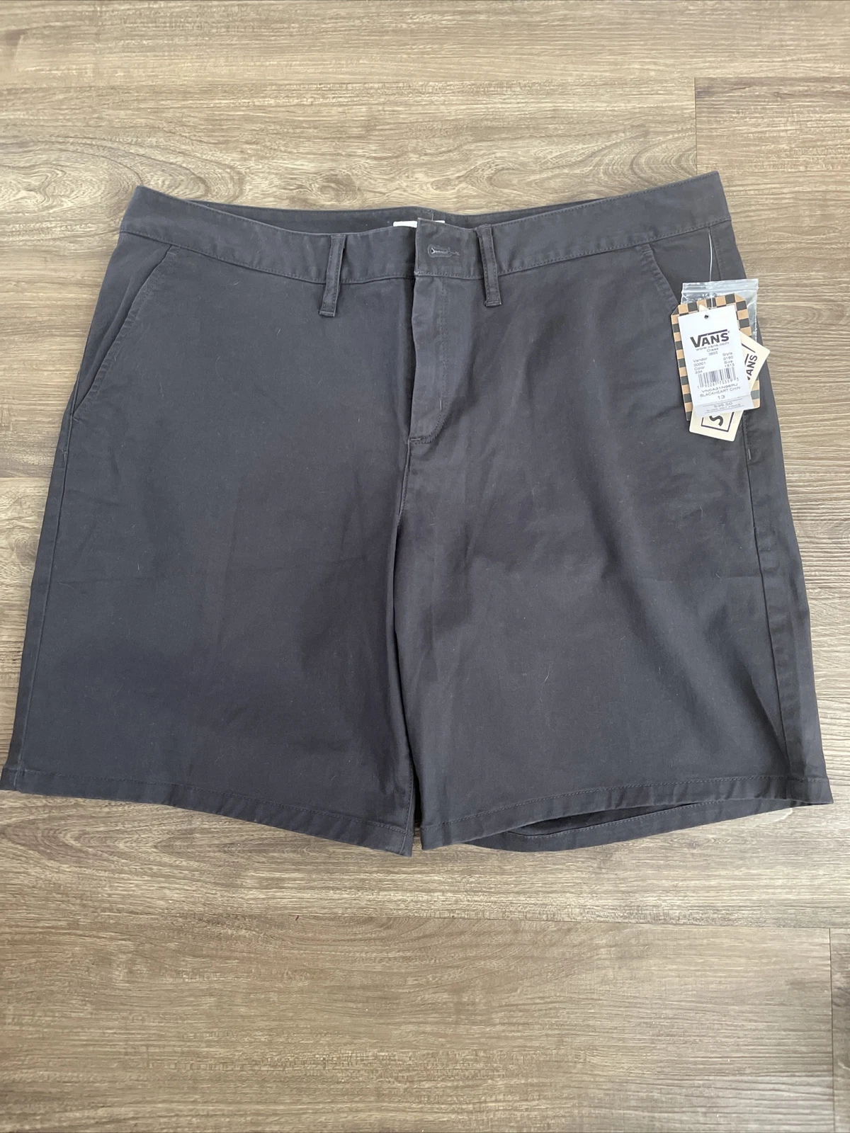 Pantaloncini donna Vans BLACKHEART chino twill taglia 9 grigio nero nuovi con etichette