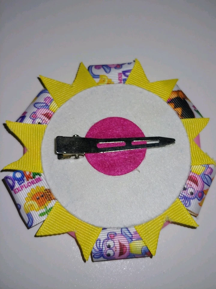 NICKELODEON Dora la Exploradora Rosa Blanco Amarillo Niñas Pelo Moño Clip Accesorio Foto 3 de 3