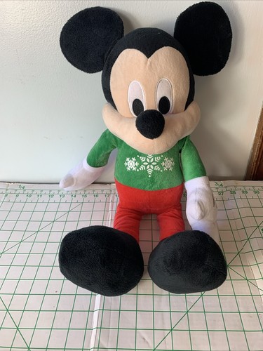 Peluche Topolino Disney Classics 22" Alto Grande Verde Rosso Fiocco di Neve - Foto 2 di 7