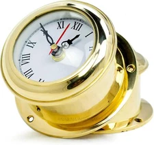 MB Ship's Clock Solid Brass Nautical Ships Maritime Timekeeper,Wall Clocks
