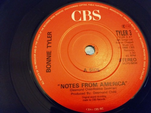 BONNIE TYLER-NOTES FROM AMERICA/IT'S NOT ENOUGH TYLER 3 (1989) - Picture 4 of 6