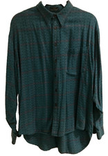 VTG Levi's Sutter Creek Shirt Large Green Geometric Western Shirt Work Wear 5099