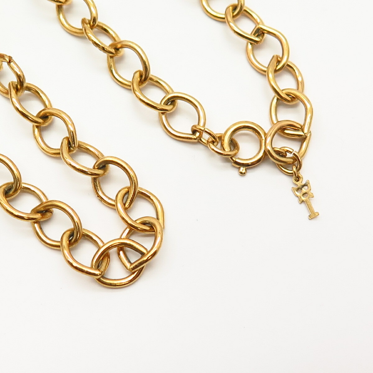 Gold Plated Vintage Trifari Teardrop Station Long Cha… Gem