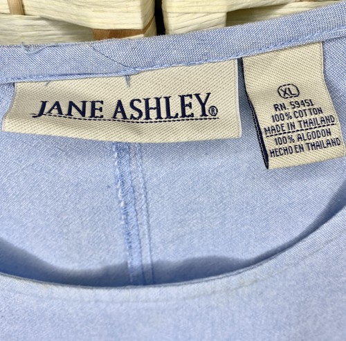 Vintage 90s Jane Ashley Women’s XL Denim Dress With Embroidery Sequins & Beads - Picture 3 of 7