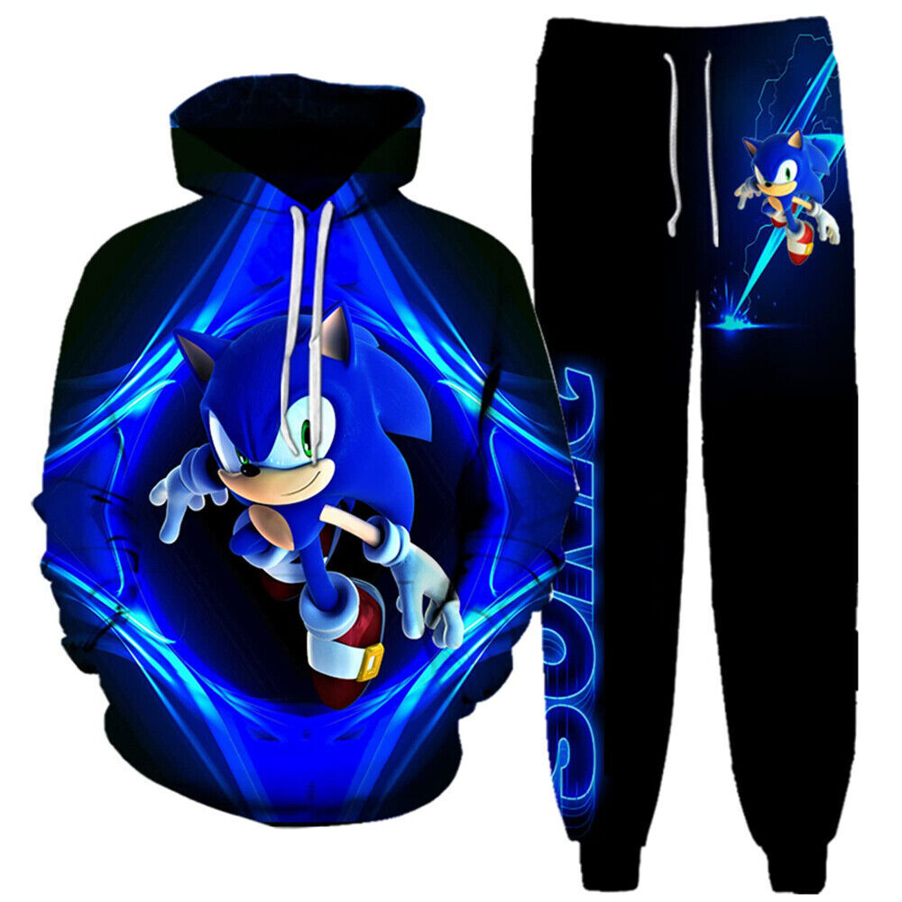 Kids Boy Sonic the Hedgehog Hoodies Sweatshirt Hooded Jumper Casual