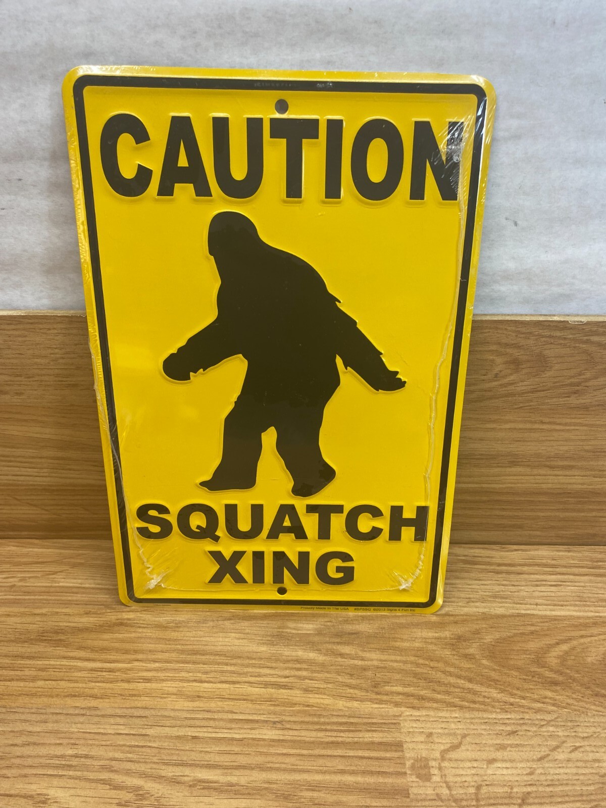 Precaución Bigfoot Sasquatch Xing Amarillo Aluminio Pared Puerta Decoración Letrero 12