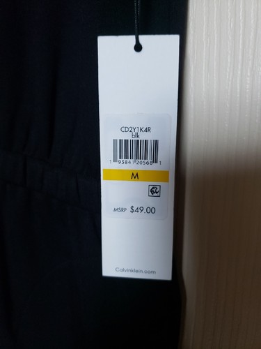 Calvin Klein Sleeveless Short Cinch Waist Dress BLACK (Size MEDIUM) NWT MSRP $49 - Picture 12 of 16