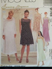 Lovely OOP McCALLS 9145 Misses Dress Slip-Dress & Scarf PATTERN 6-8-10-12-14 UC