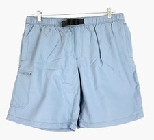 COLUMBIA Sportswear Men's Swim Trunks XL Lined Belted Zip Pocket Blue W36"