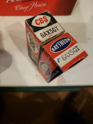 1-Raytheon 1-CBS  Electron Tube #6AX5GT - NOS. (C)