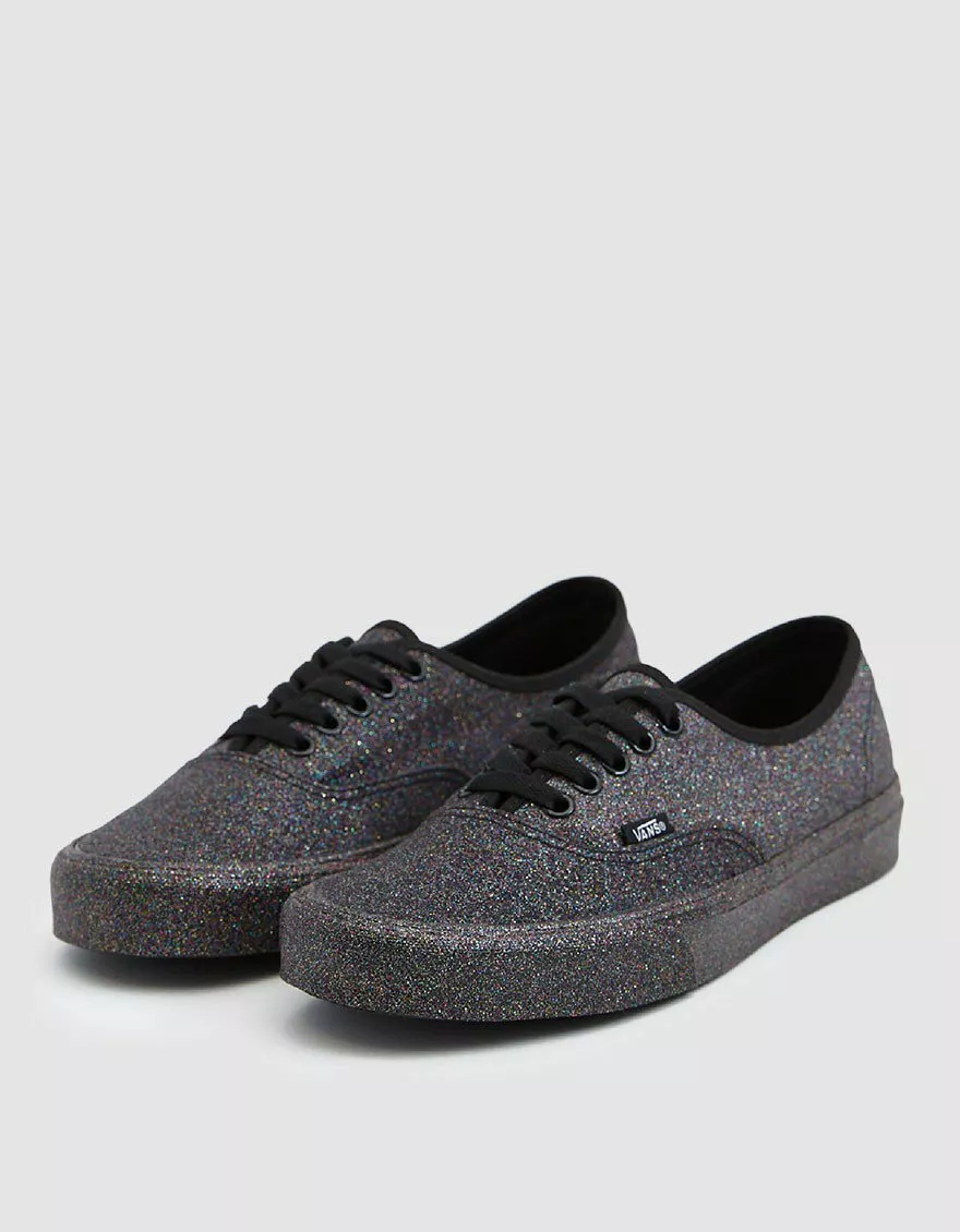 Vans Authentic RAINBOW GLITTER Shoes NEW Womens Size 5 Five BLACK Free Ship
