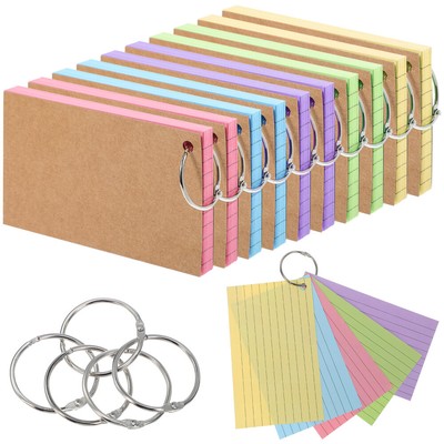  500 Pcs Flash Cards Colored Index Cards Flash Cards With Rings Note Pads Memo