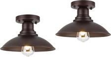 Oil Rubbed Bronze Semi Flush Mount Ceiling Light Fixture 2 Pack, Outdoor Ceiling
