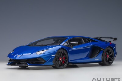 1/18 Lamborghini Aventador SVJ Blue Nethuns Composite Model Car By