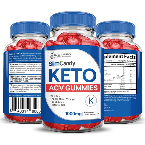 Slim Candy Keto ACV Gummies 1000MG Apple Cider Vinegar 120 Gummys - Picture 6 of 6
