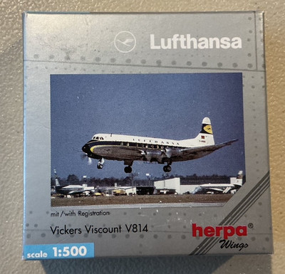Herpa Wings 1:500 511780 Lufthansa Vickers Viscount V814