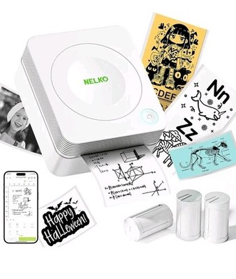 Nelko PM230 Bluetooth Thermo Etikettendrucker, Tragbares Etikettiergerät Maschine für...