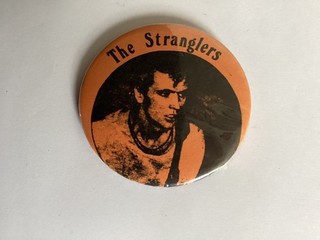 Original Vintage The Stranglers Hugh Cornwell Metal Pin Badge Punk VGC