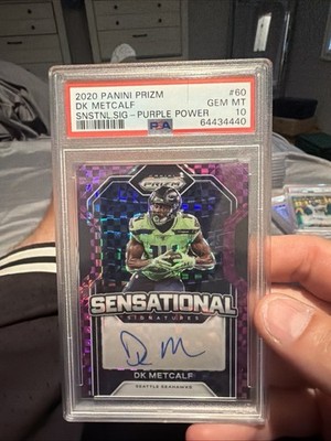 2020 DK Metcalf Sensational Blue Shimmer Prizm Auto #/15 PSA 10 GEM MINT POP 4