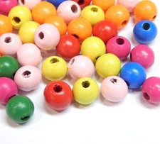 Wooden Beads round Multi Colour Wooden Loose Beads Mixed Color Wood Balls for Th