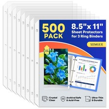 500 Pack Sheet Protectors 8.5 X 11, Page for x Clear