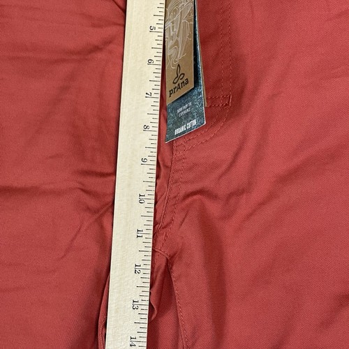 prAna Shorts Mens 34 Red Clay Table Rock Chino Short Mid Rise Stretch Regular - Picture 6 of 15
