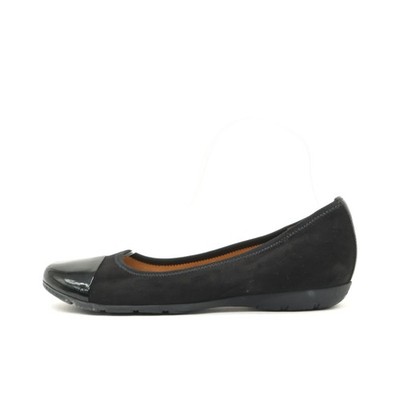 Gabor Damen Ballerinas EU 38 Klassische Schwarz Wildleder Atmungsaktiv Komfort