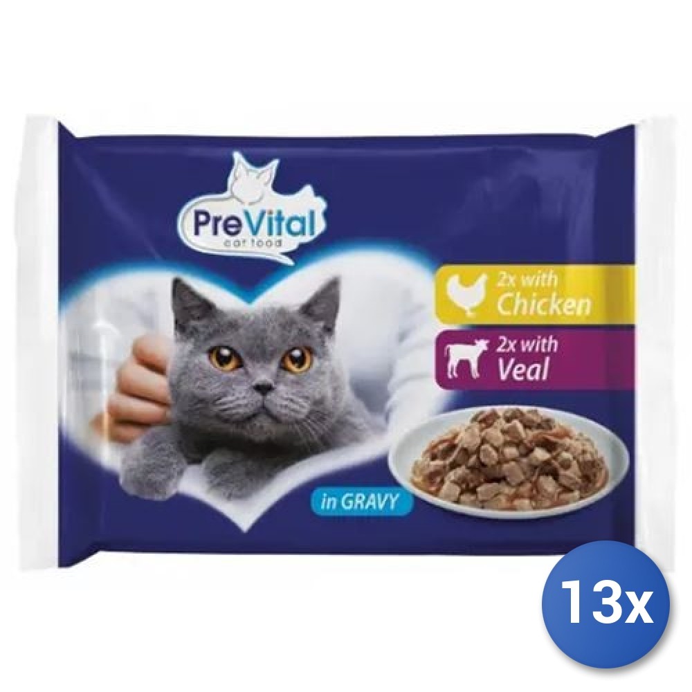 Mega Stock 52 Buste PreVital Gatto Pollo e Vitello - Miglior Prezzo Online
