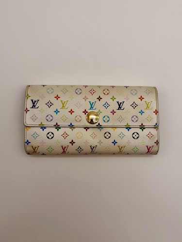 Louis Vuitton Sarah Geldbörse Multicolor Weiß Monogramm Long Wallet Authentic COA - Bild 1 von 17