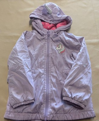 Toddler Girls Carters Unicorn Purple Rain Jacket - Sz 3T Zip Up Coquette Fairy