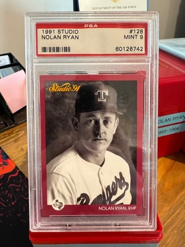 1991 Studio #128 Nolan Ryan PSA 9 MINT HOF Rangers – Premium Photography