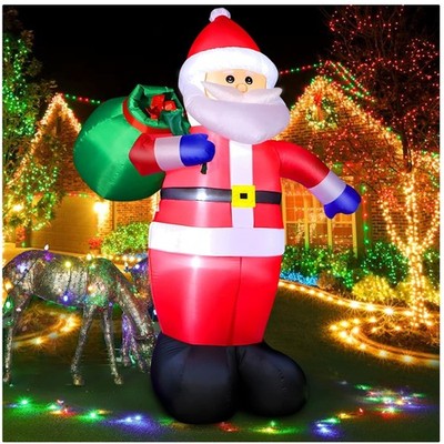 Magical 8 FT Santa Claus Inflatable with Built-in LED Light for Festive Cheer
