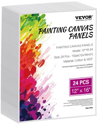 VEVOR Canvas Boards for Painting 24 Pack 12 x 16 In Blank Canvases for Painting - Picture 1 of 12