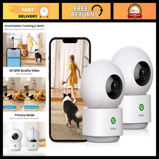 2K Indoor Security Camera, 360 Baby Pet Monitor, Smart Motion Tracking, Night