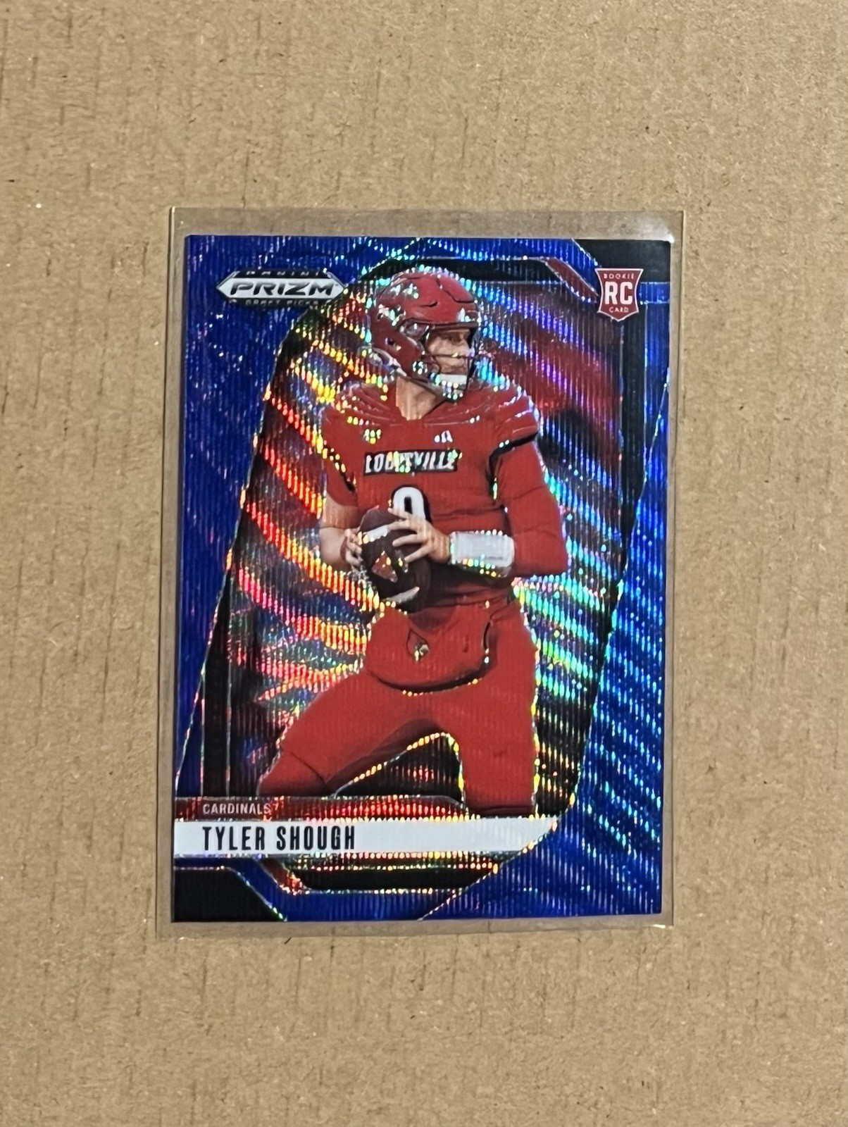 2025 Prizm Draft Picks Tyler Shough RC Blue Wave Prizm /299 #49 Louisville