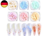 6 Box 3D Blumen Nagelkunst Charms, Acryl Blumen Nagel Strass Mit Gold Und
