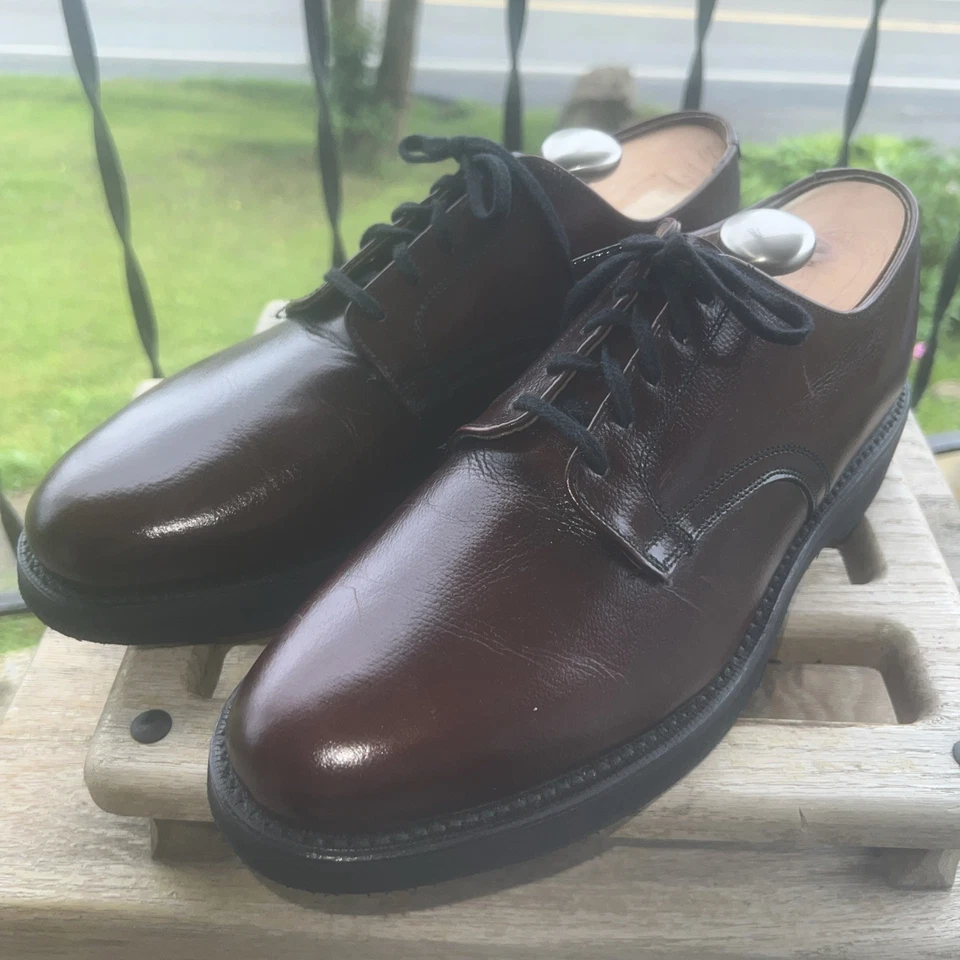 Blucher marrón raro vintage de piel de becerro con punta lisa grano escocés talla 10E/C Foto 2 de 4