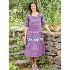 Mid-Calf Tiered Cotton Muumuu