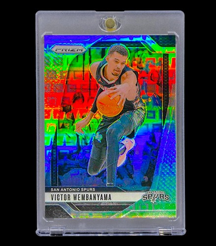 VICTOR WEMBANYAMA SILVER SQUARES HOLO RARE REFRACTOR Prizm Non Auto - SPURS