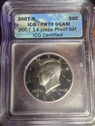2007-S Kennedy Half Dollar Silver PR70 DCAM ICG