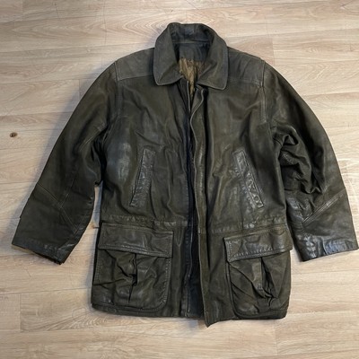 VINTAGE BALLY SUEDE LEATHER JACKET COAT green olive MADE IN ITALY