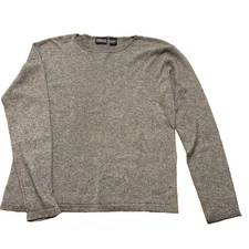 Rebecca Malone Gray Cashmere Silk Pullover Sweater Womens sz Large EUC